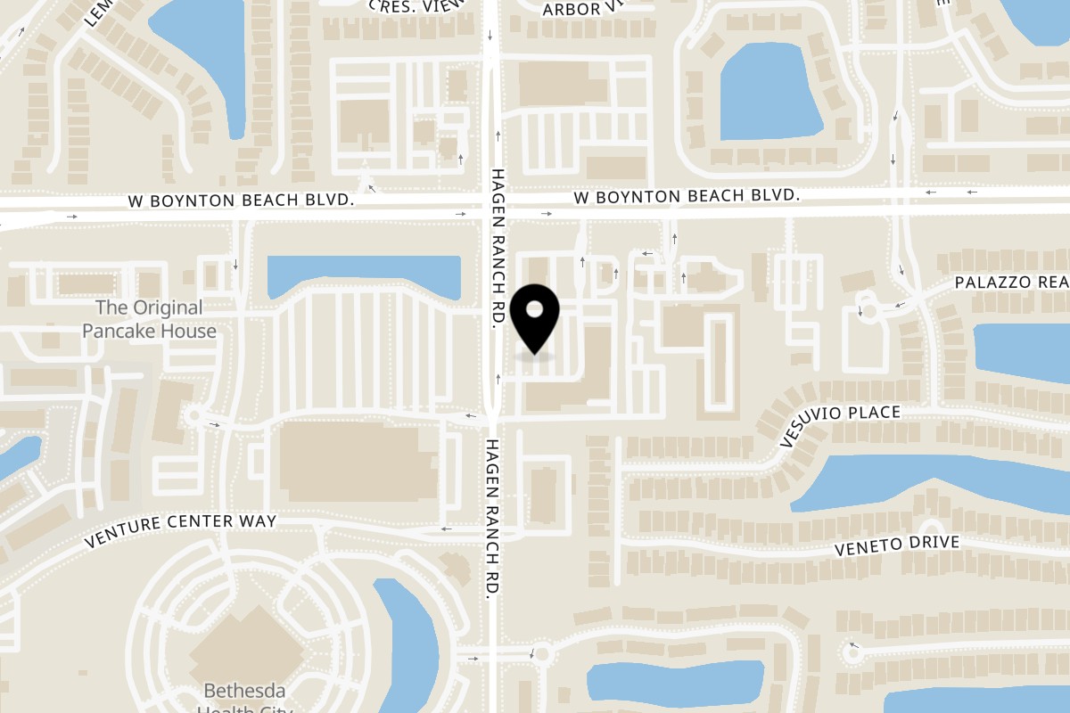 Map showing the location of Bella Trattoria Boynton on 7410 Boynton Beach Blvd in Boynton Beach